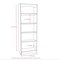 72" White Wood Bookcase with 5 Removable-Adjustable Shelves and Open Back Soft Arch Accents